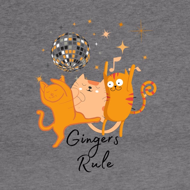 Ginger Cats Dance Party by TammyWinandArt